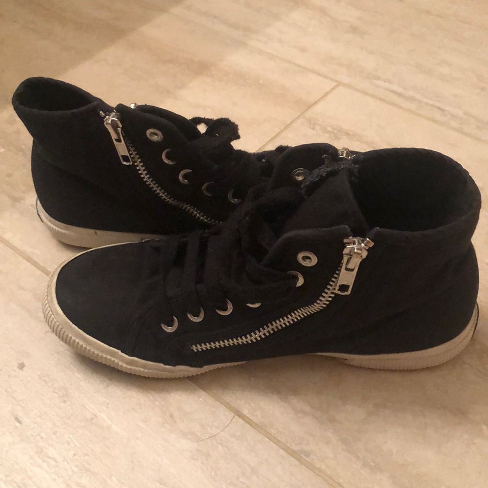 Black Zipper High Top Superga